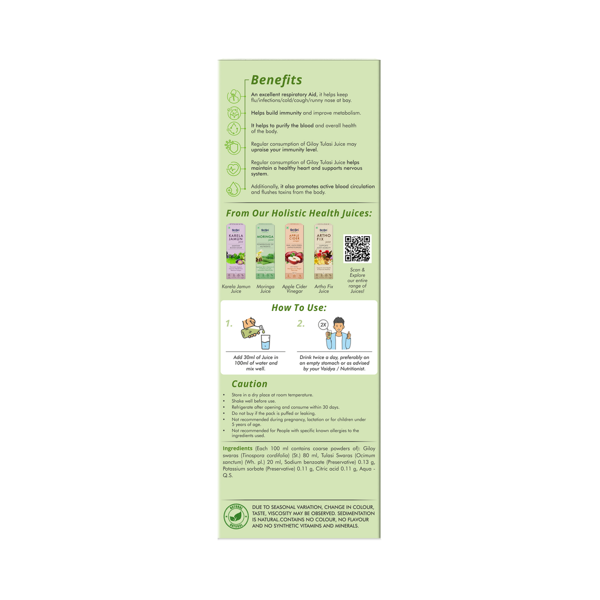 Sri Sri Tattva Giloy Tulasi Juice | 500 ml