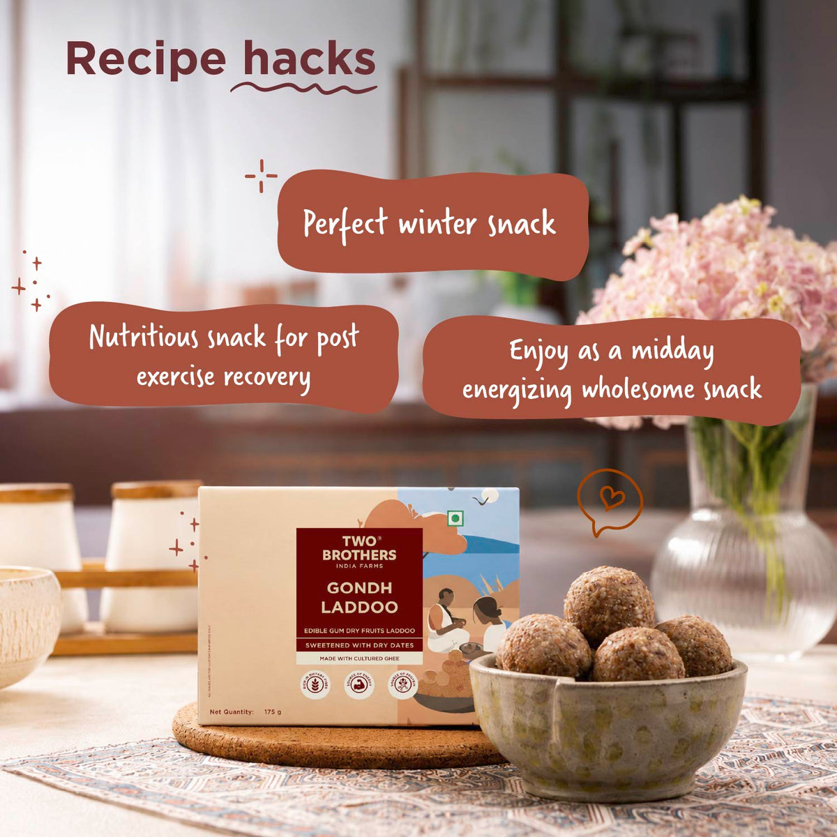 Two Brothers Organic Farms Gondh Laddoo (Edible Gum Laddoo)