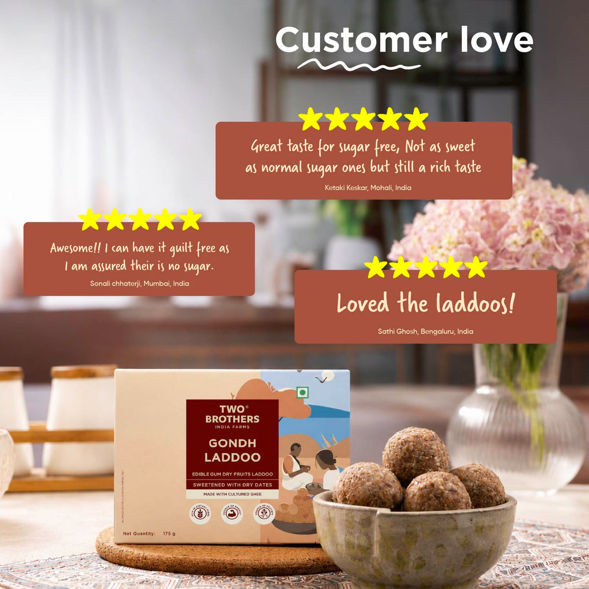 Two Brothers Organic Farms Gondh Laddoo (Edible Gum Laddoo)