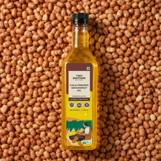 Two Brothers Organic Farms Groundnut Oil, Cold-Pressed, Single-filtered