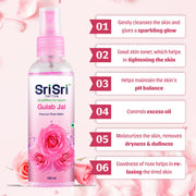Sri Sri Tattva Gulab Jal - Premium Rose Water | Toner Cleanser Moisturizer | Spray Bottle | 50 ml