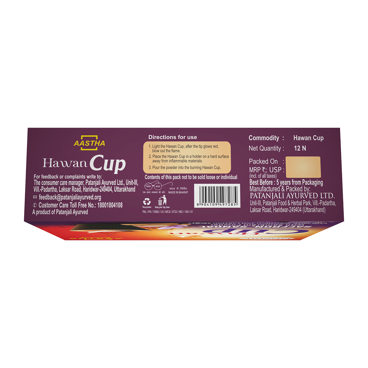 Patanjali Aastha Hawan Cup Saffron Sandal