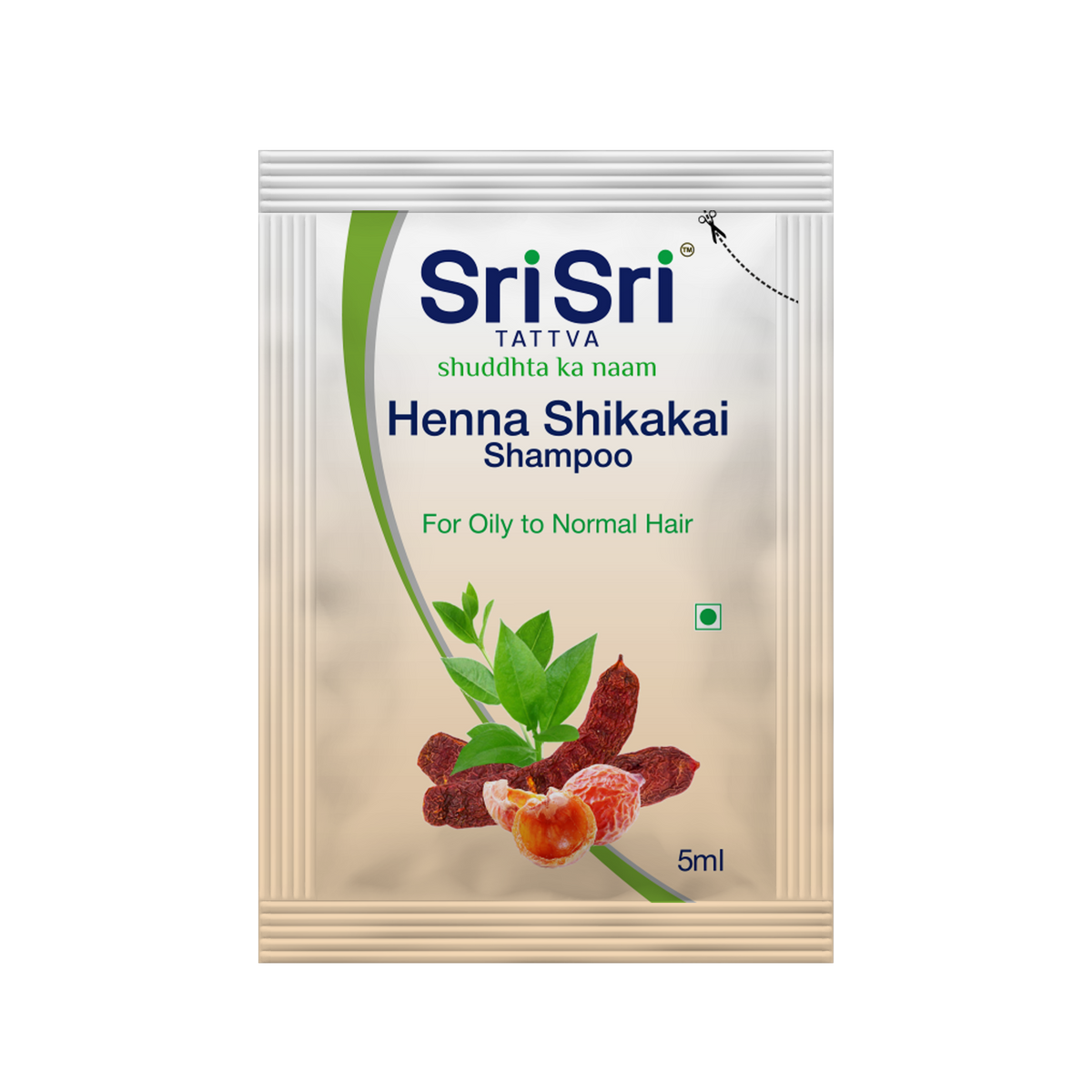 Sri Sri Tattva Henna Shikakai Shampoo Sachet -For Silky Smooth & Conditioned Hair, 5 ml | Pack Of 5