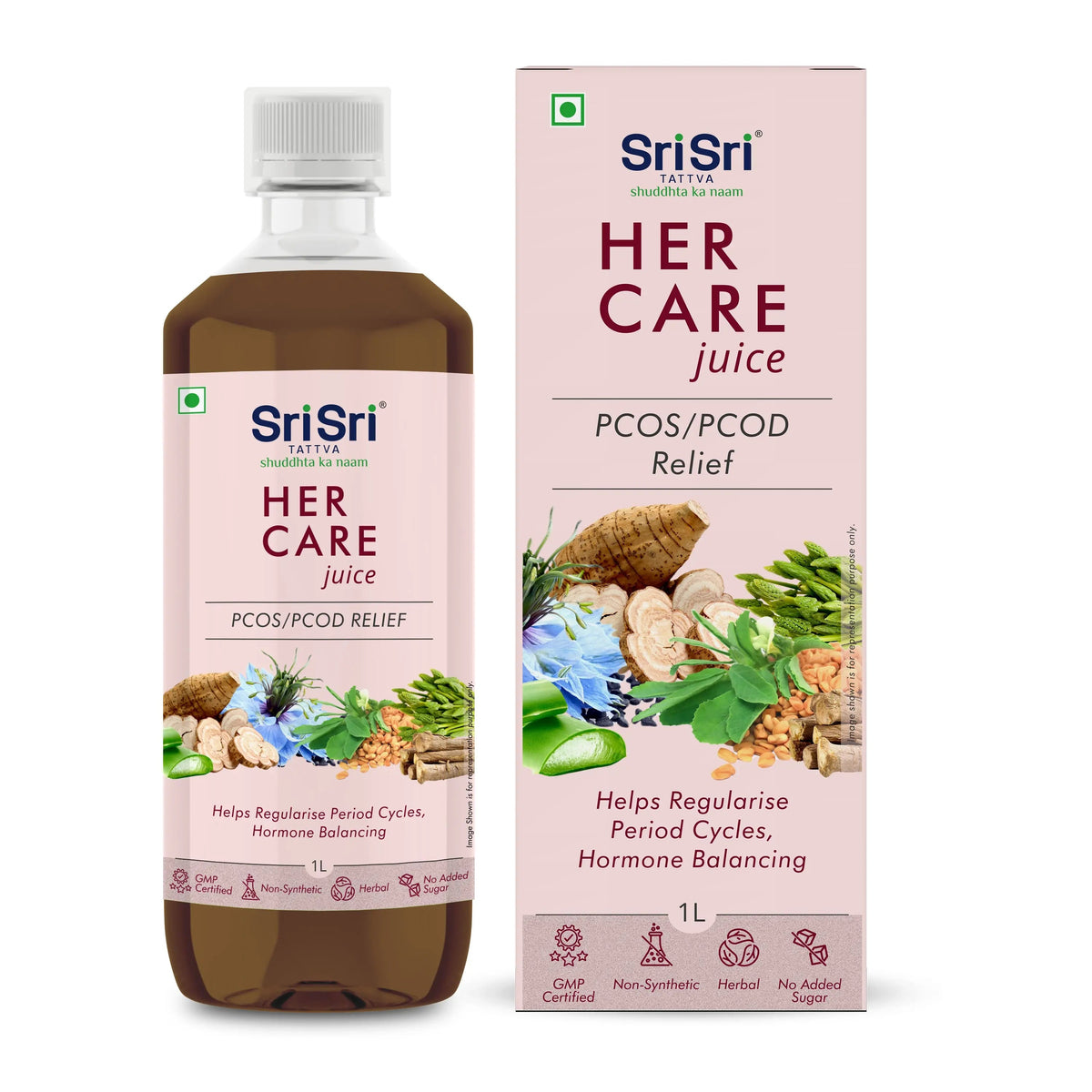 Sri Sri Tattva Her Care Juice - Women Health Tonic | Helps Hormone Balancing | 1 L