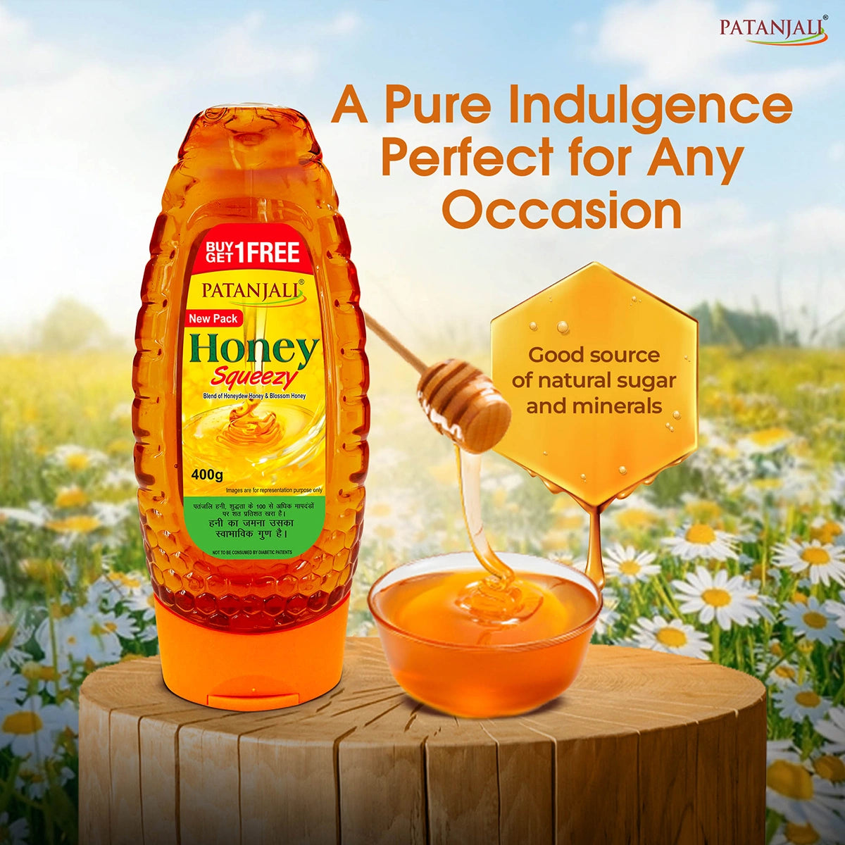 Patanjali Honey Squeeze - 400 G (1+1 Combo)
