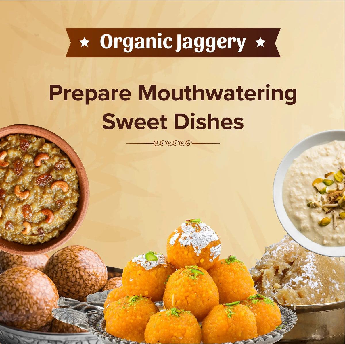 Sri Sri Tattva Organic Jaggery, 500 g (Powdered Form)