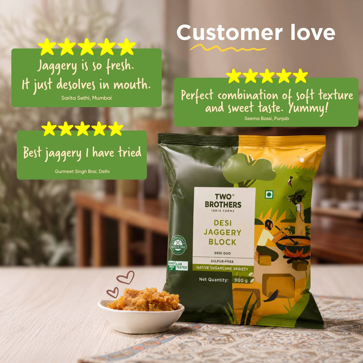 Two Brothers Organic Farms Sugarcane Jaggery Block