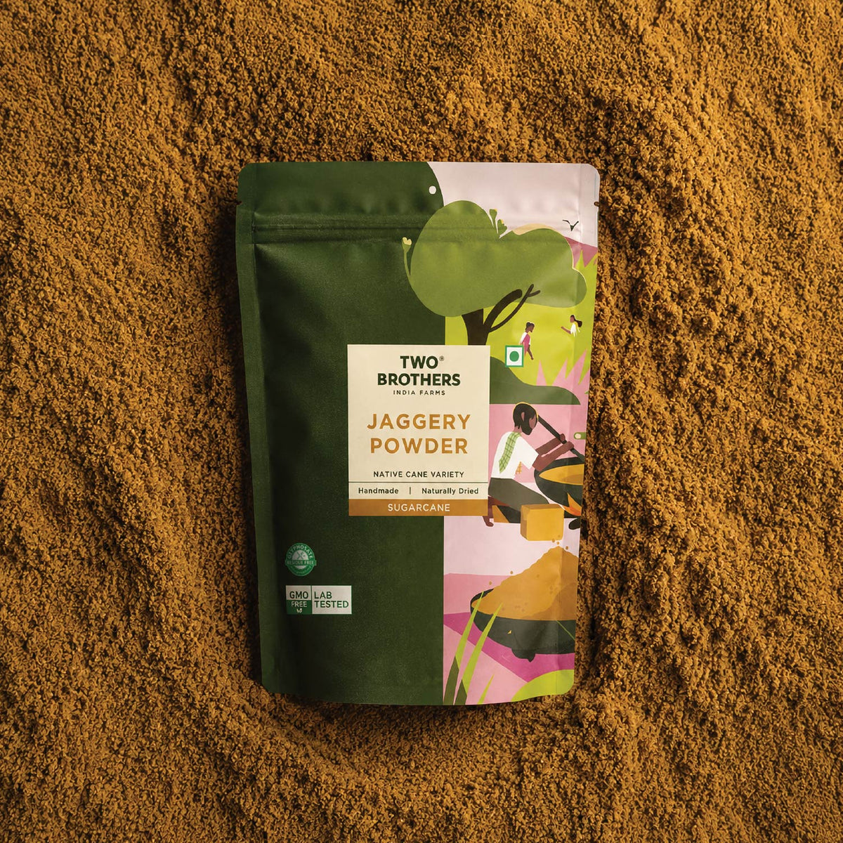 Two Brothers Organic Farms Sugarcane Jaggery, Crushed Granular