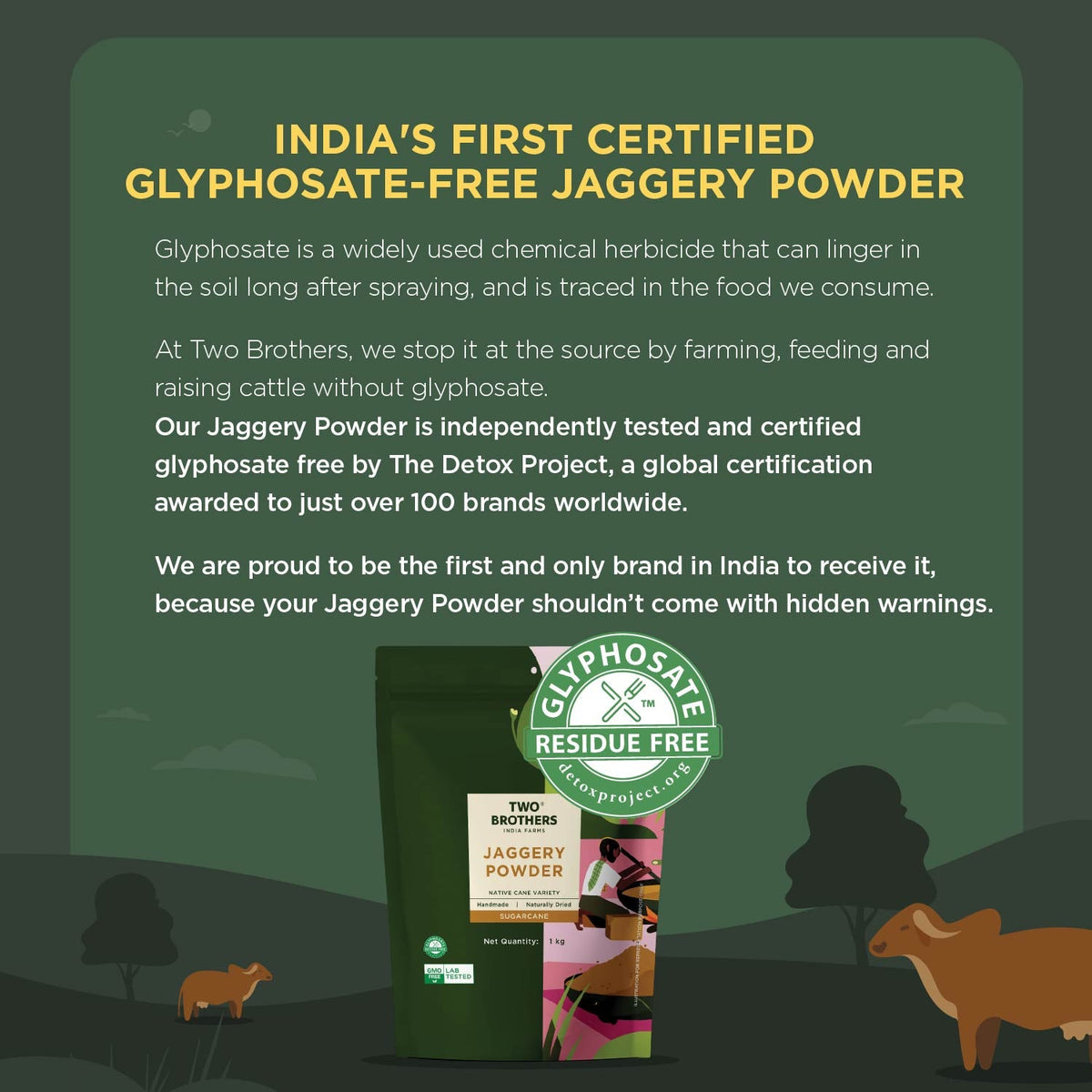 Two Brothers Organic Farms Sugarcane Jaggery, Crushed Granular
