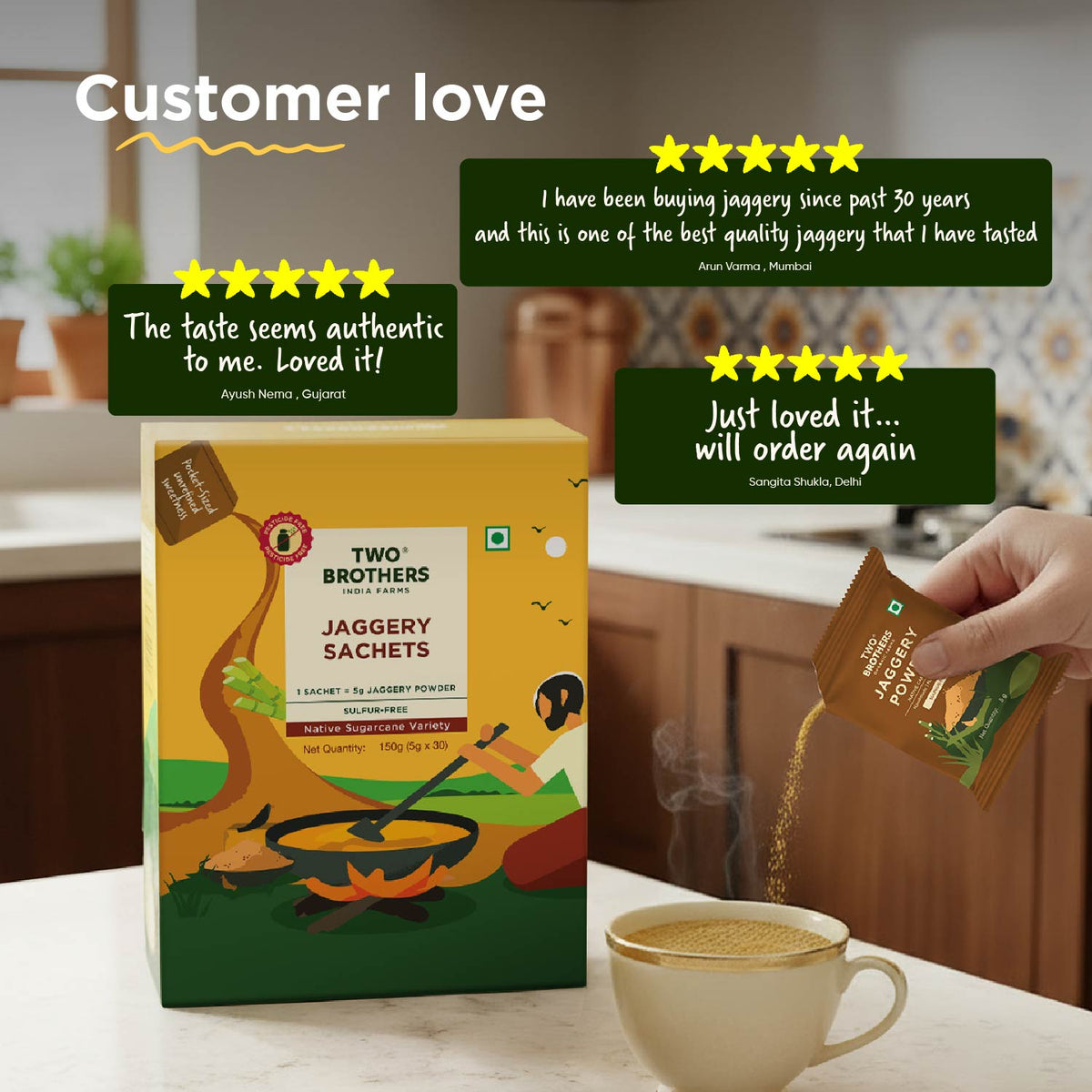 Two Brothers Organic Farms Jaggery Sachet