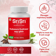 Sri Sri Tattva Kabasura Kudineer | Manages Respiratory Health | Helpful To Treat Dry & Wet Cough | Fights Viral Inflections | Natural Product | 60 Tabs, 500 mg
