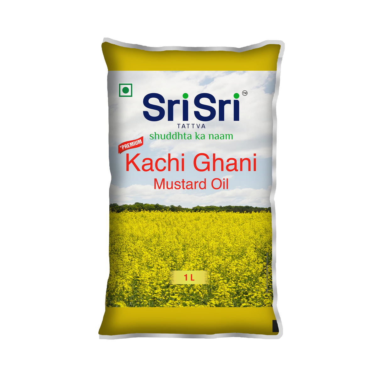 Sri Sri Tattva Premium Kachi Ghani Mustard Oil Pouch, 1 L