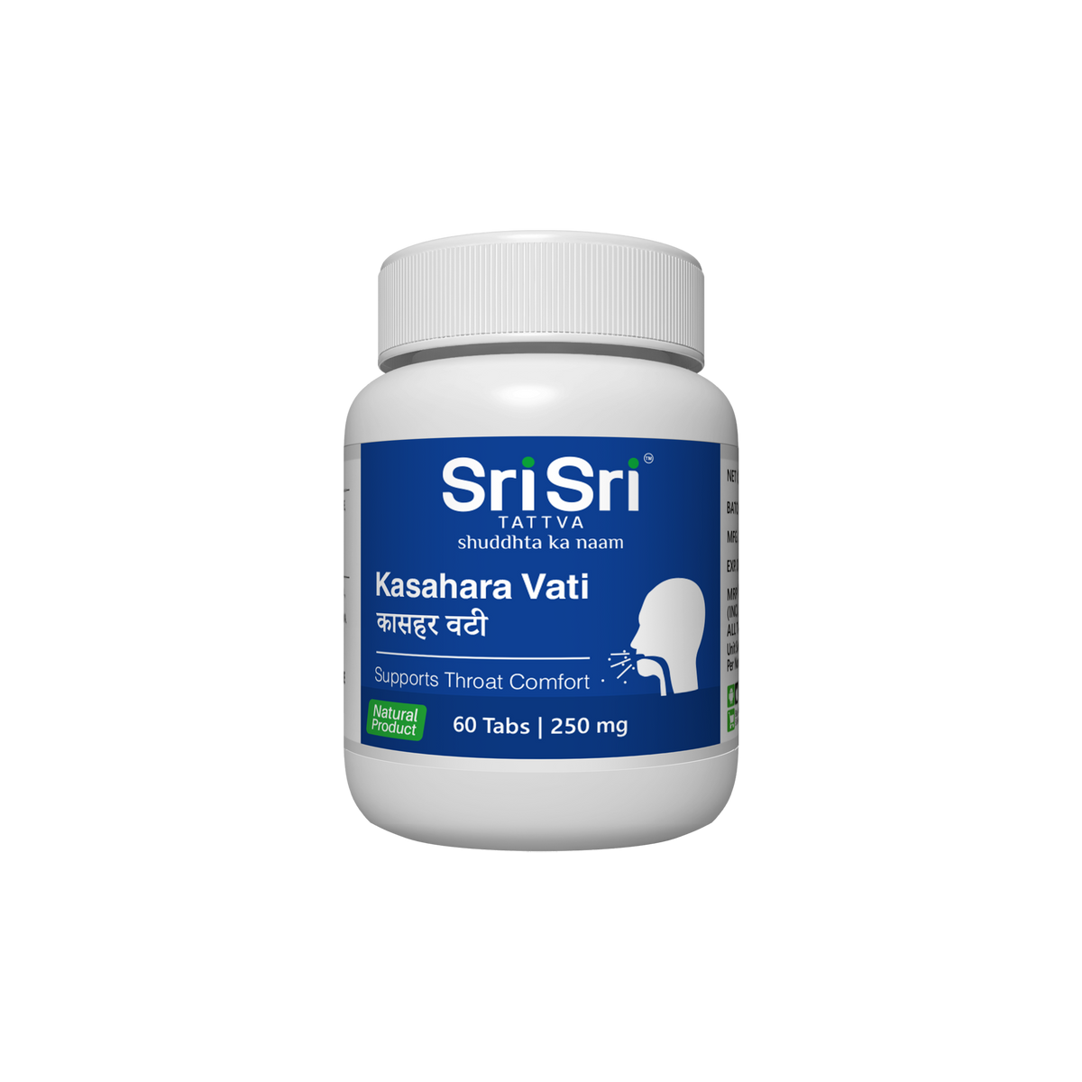 Sri Sri Tattva Kasahara Vati | Supports Throat Comfort & Respiratory Wellness | 60 Tabs, 250 mg