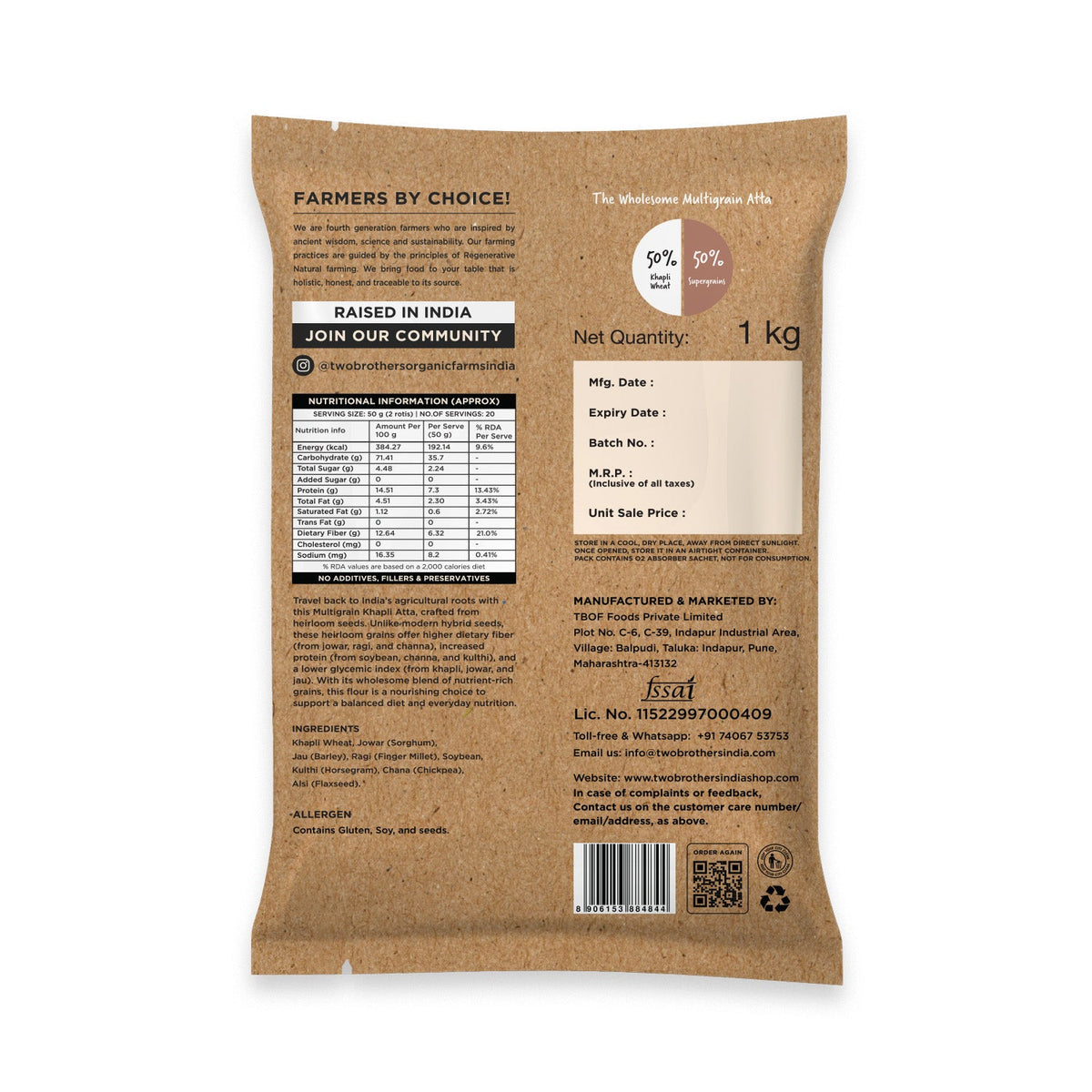 Two Brothers Organic Farms Khapli Multigrain Atta