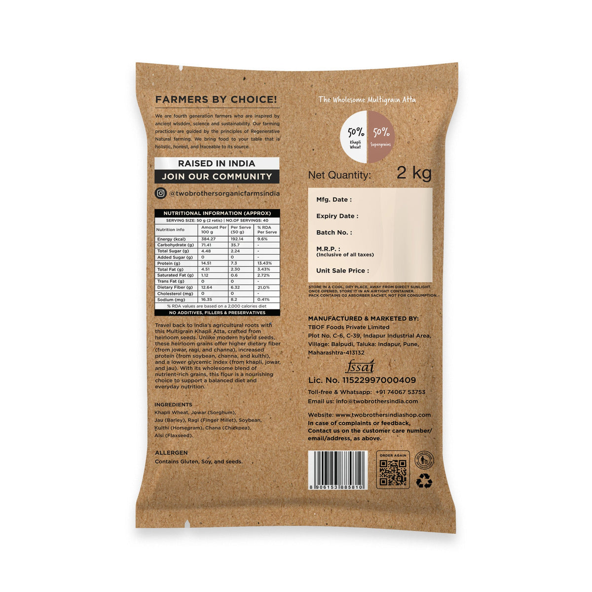 Two Brothers Organic Farms Khapli Multigrain Atta