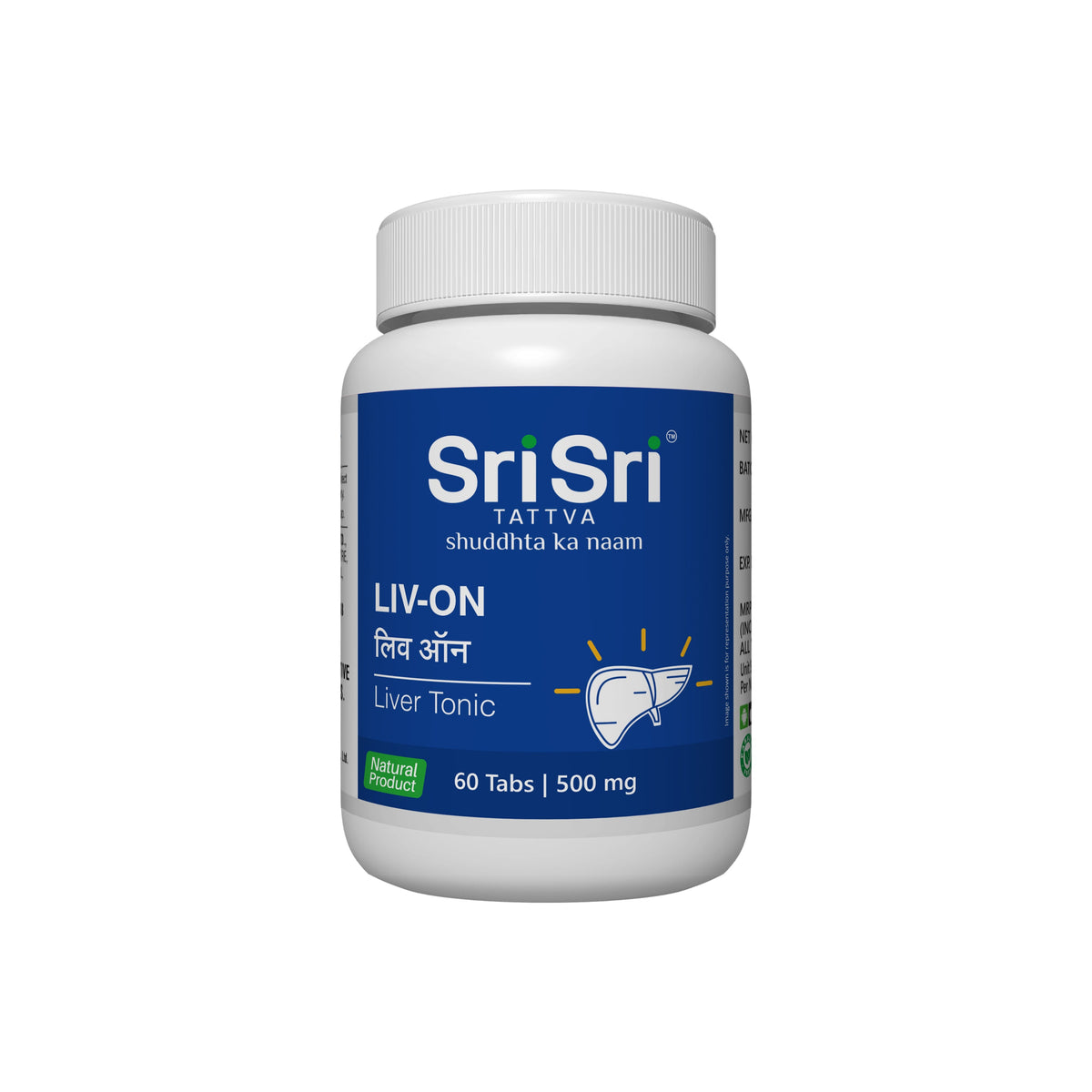 Sri Sri Tattva Liv-On - Liver Tonic | Rejuvenates the Liver | Improves Appetite | Ayurvedic Natural Product | 60 Tabs, 500 mg