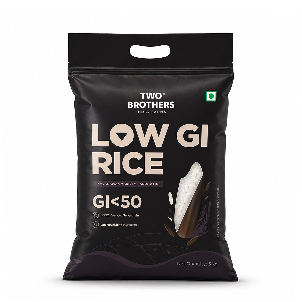 Two Brothers Organic Farms Low GI Rice | Kalanamak Variety