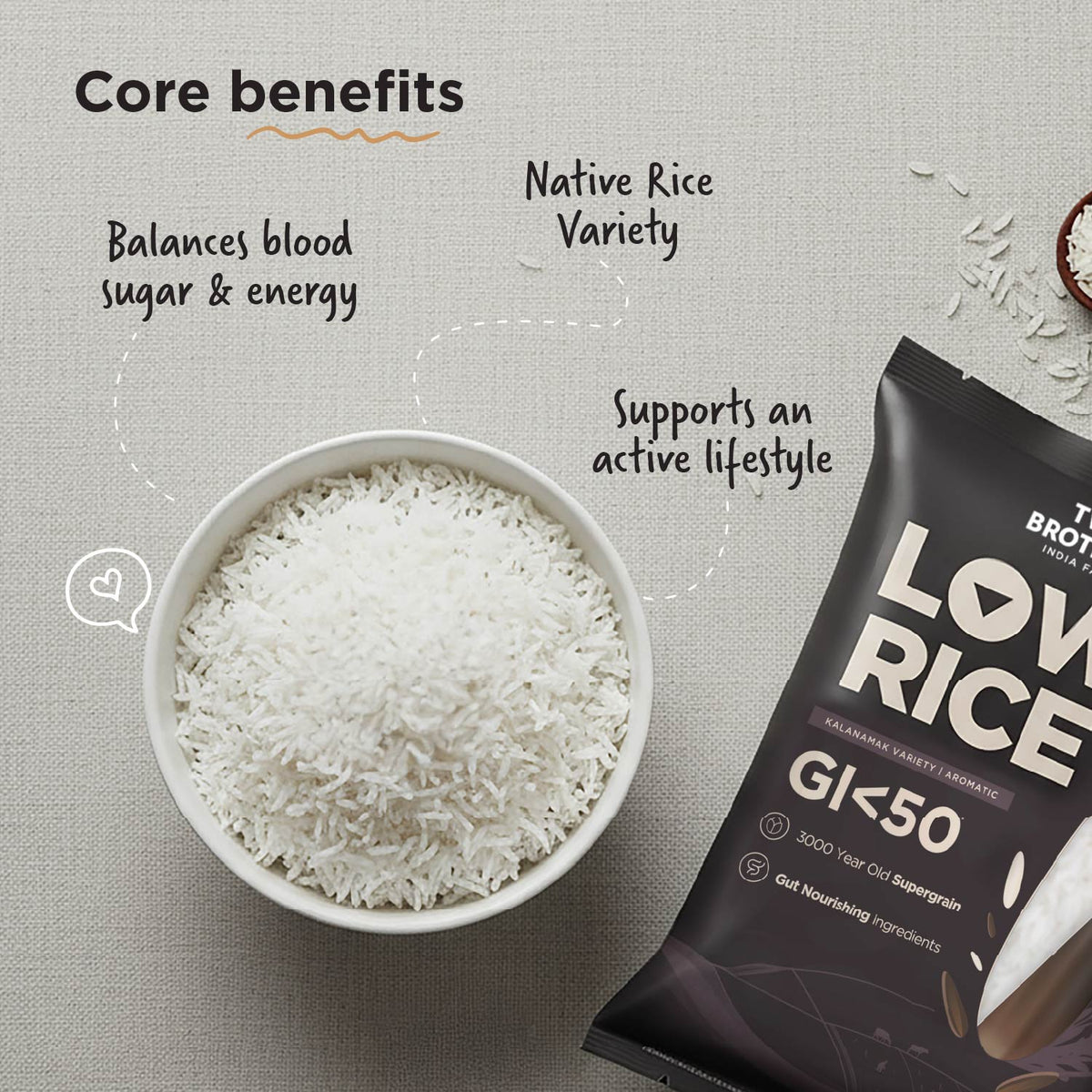 Two Brothers Organic Farms Low GI Rice | Kalanamak Variety