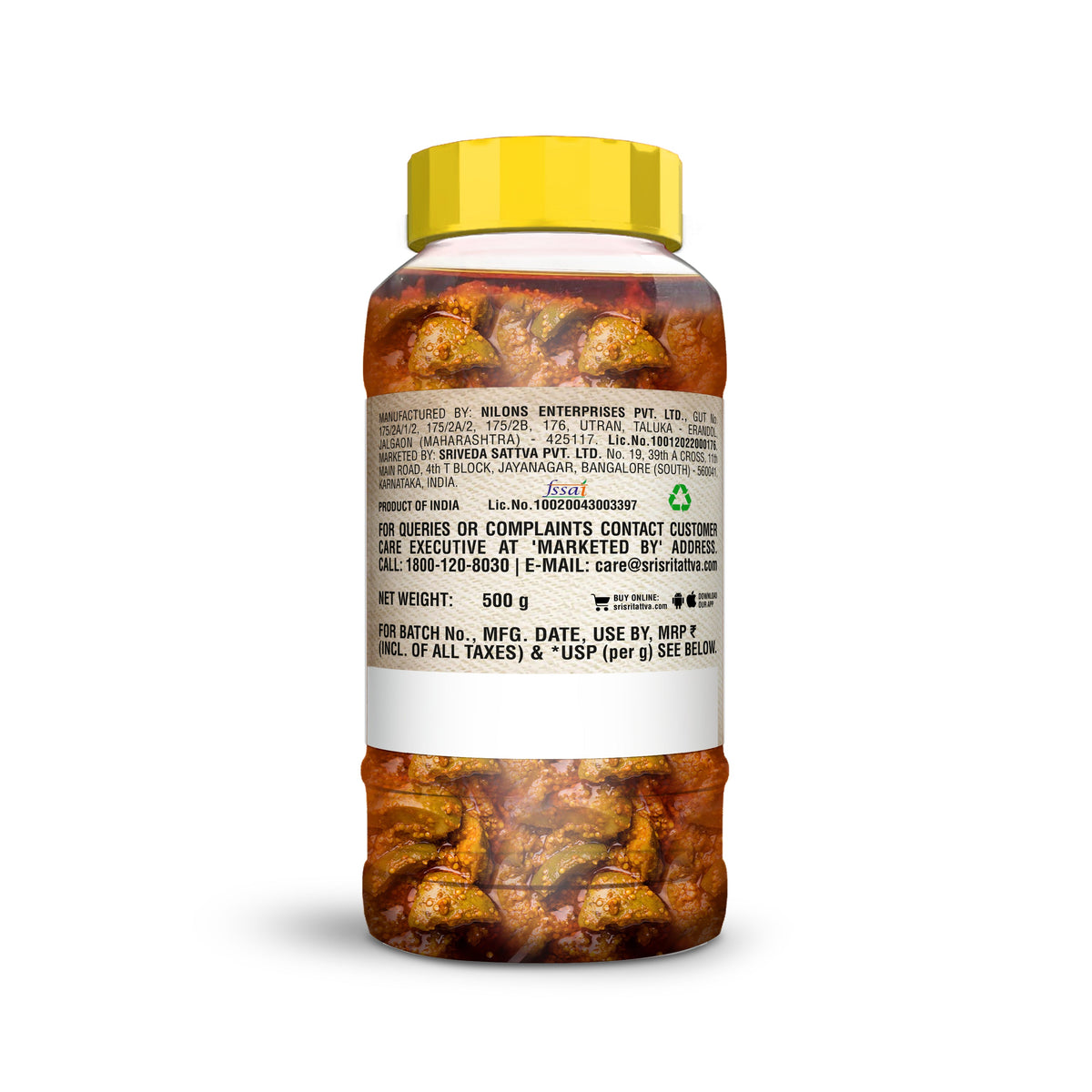 Sri Sri Tattva Mango Pickle, 500 g