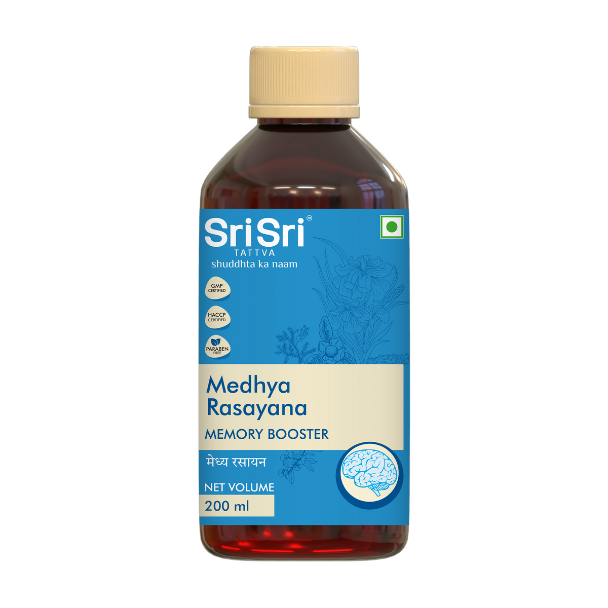 Sri Sri Tattva Medhya Rasayana Syrup - For Better Mental Health & Strength | Helps With Vertigo & Insomnia | 200 ml