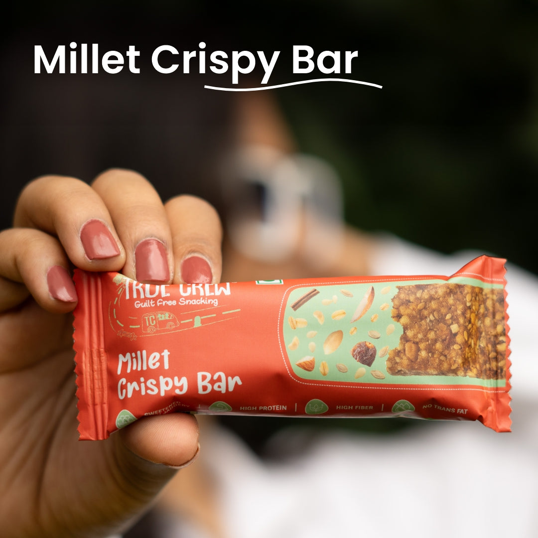 Sri Sri Tattva TRUE CREW - Millet Crispy Bar, 25 g Each (Pack of 10)