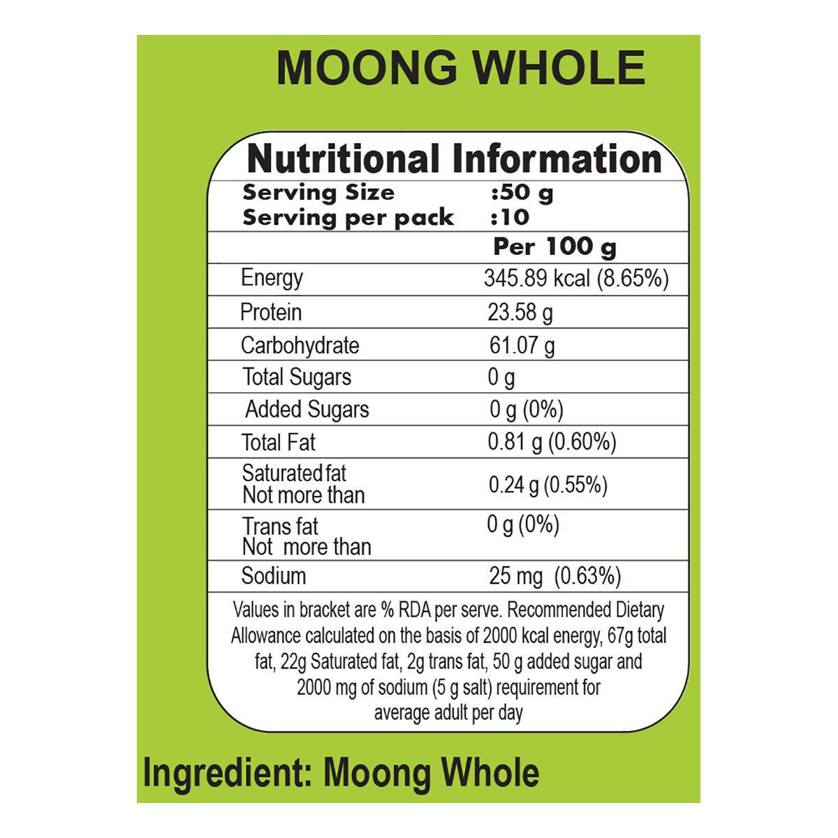 Patanjali Unpolished Moong Sabut
