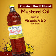 Sri Sri Tattva Premium Kachi Ghani Mustard Oil Bottle, 1 L