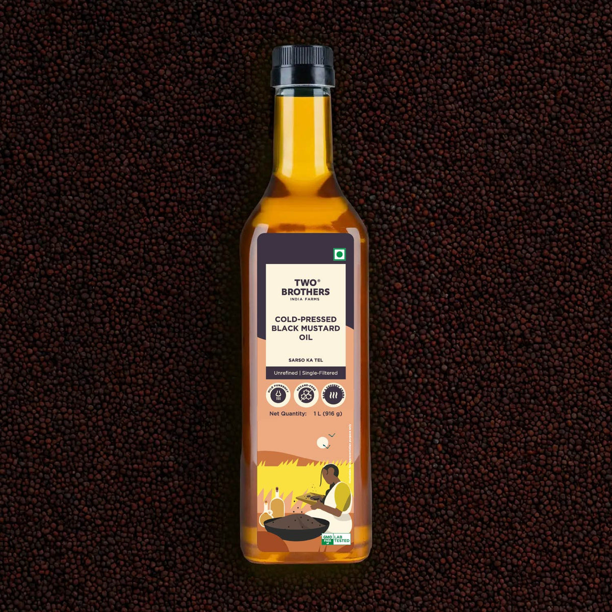 Two Brothers Organic Farms Black Mustard Oil I Cold-Pressed