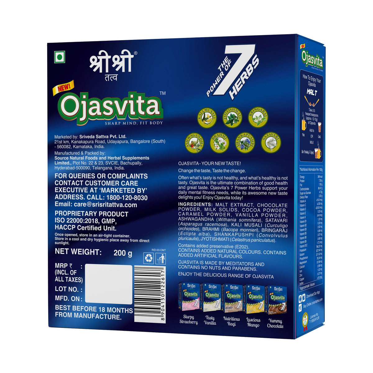 Sri Sri Tattva Malt Ojasvita - Sharp Mind & Fit Body, 200 g