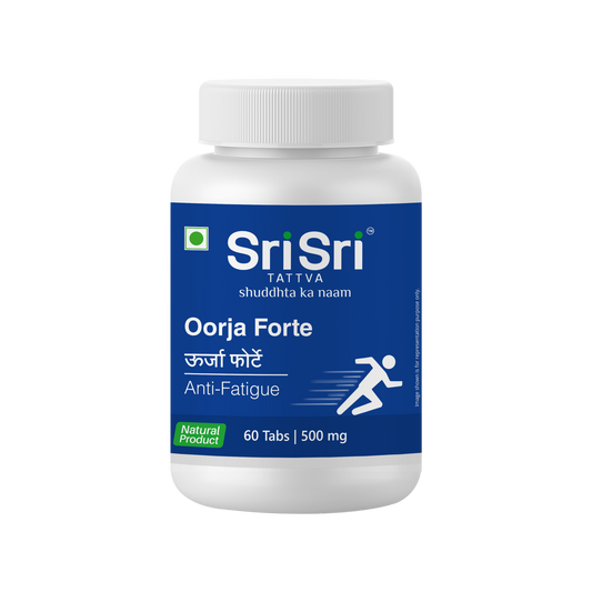 Sri Sri Tattva Oorja Forte | A Wonderful Blend Of Rejuvenating Ayurvedic Herbs To Improve Stamina & Relieve Fatigue | 60 Tabs, 500 mg