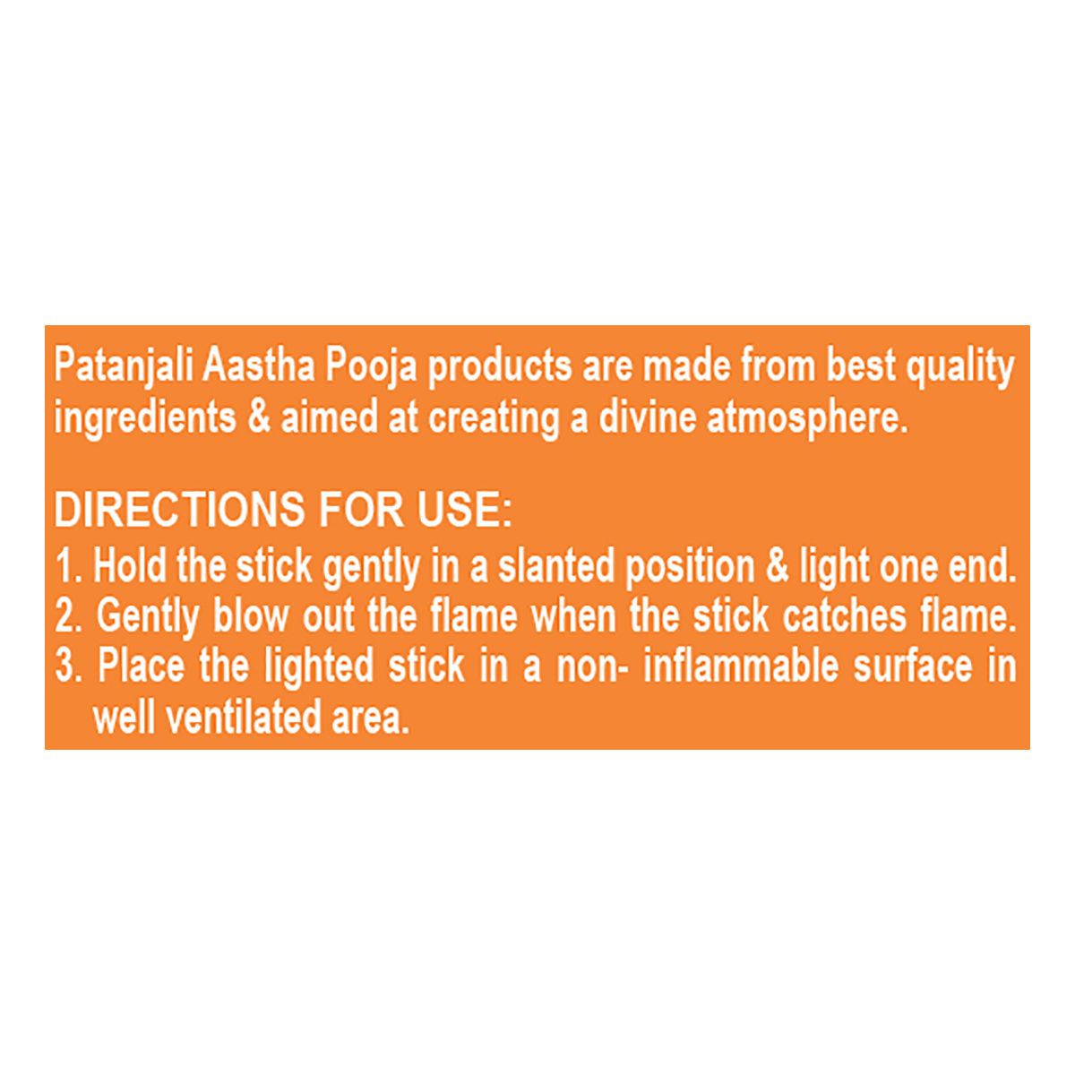 Patanjali Aastha Dry Dhoop Sticks Orange-8 N