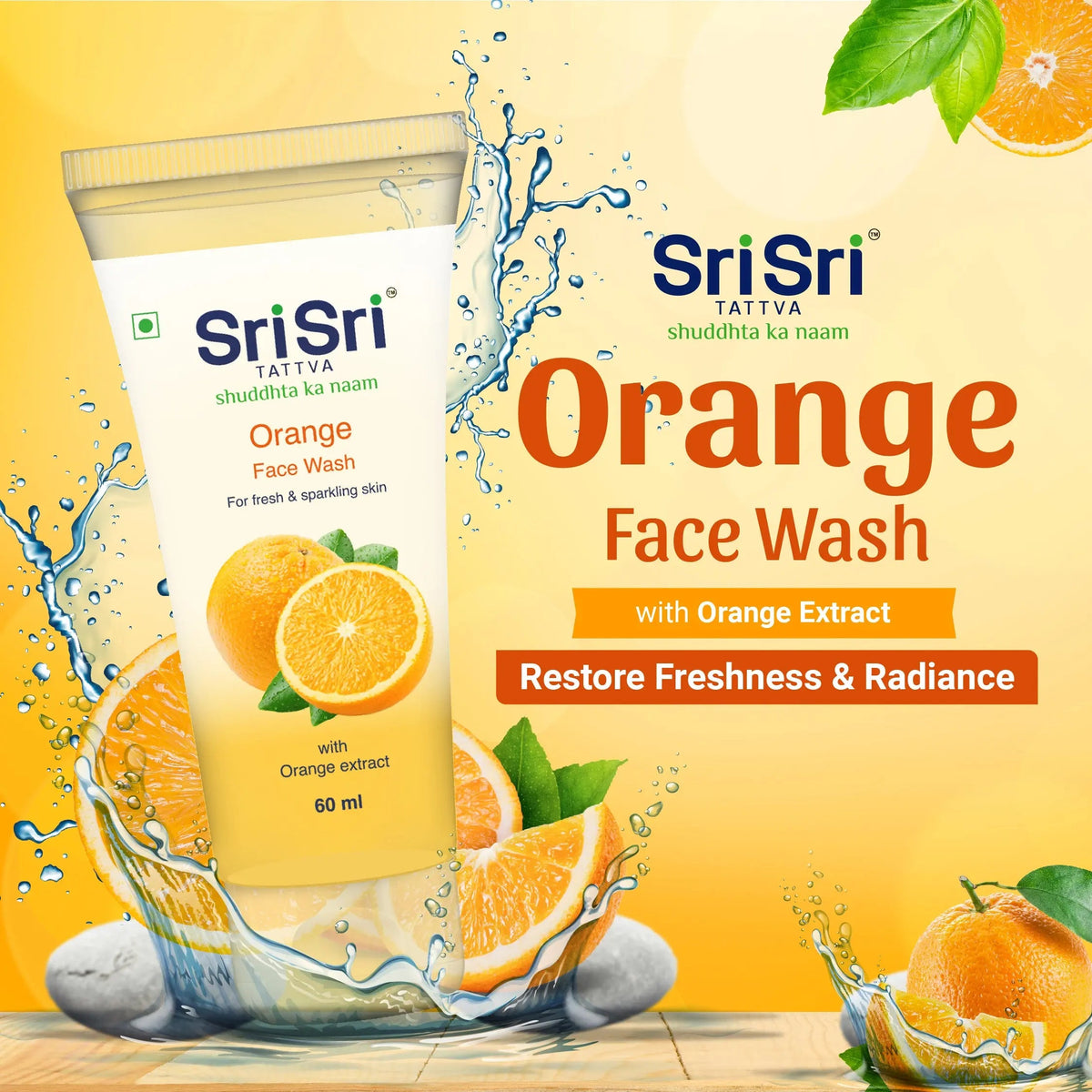 Sri Sri Tattva Orange Face Wash - Feel of Freshness, 60 ml