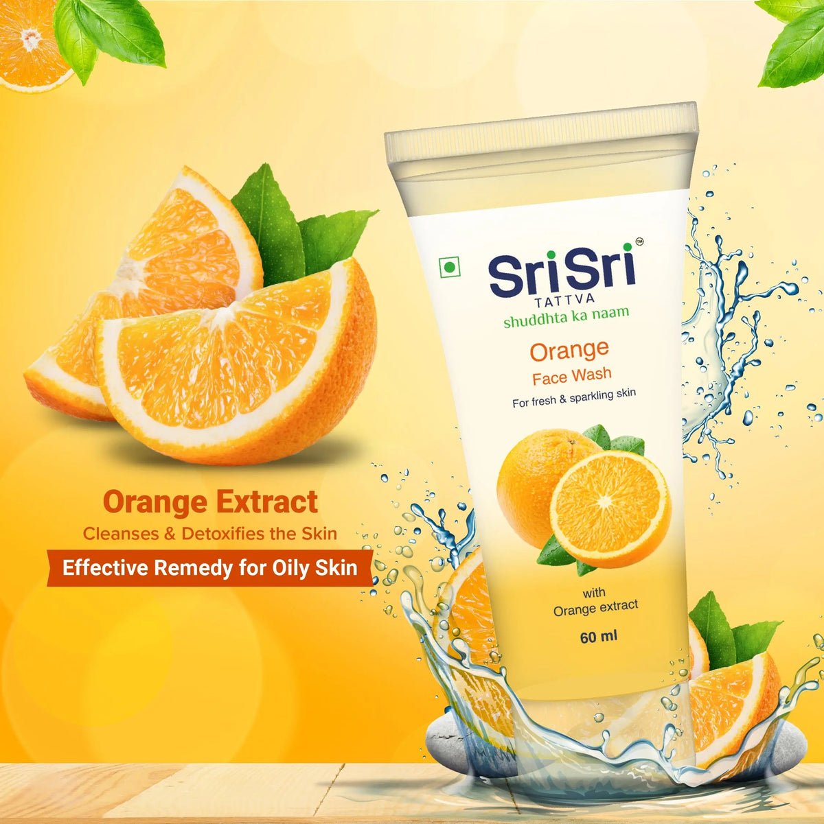 Sri Sri Tattva Orange Face Wash - Feel of Freshness, 60 ml