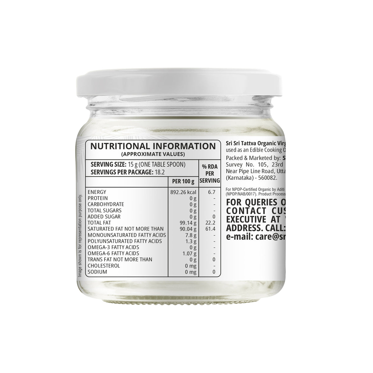 Sri Sri Tattva Organic Virgin Coconut Oil - Cold Pressed | Unrefined | 300 ml
