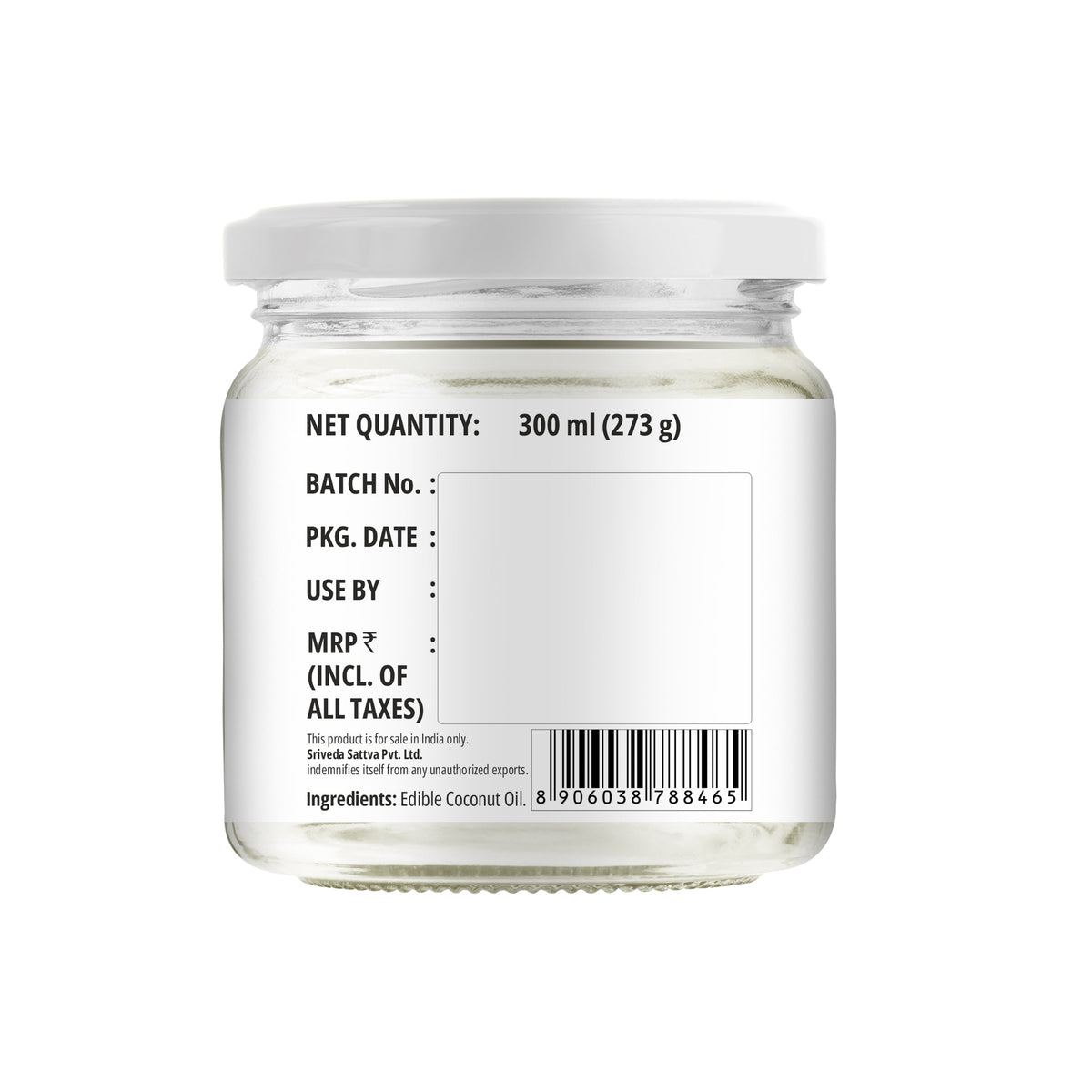 Sri Sri Tattva Organic Virgin Coconut Oil - Cold Pressed | Unrefined | 300 ml