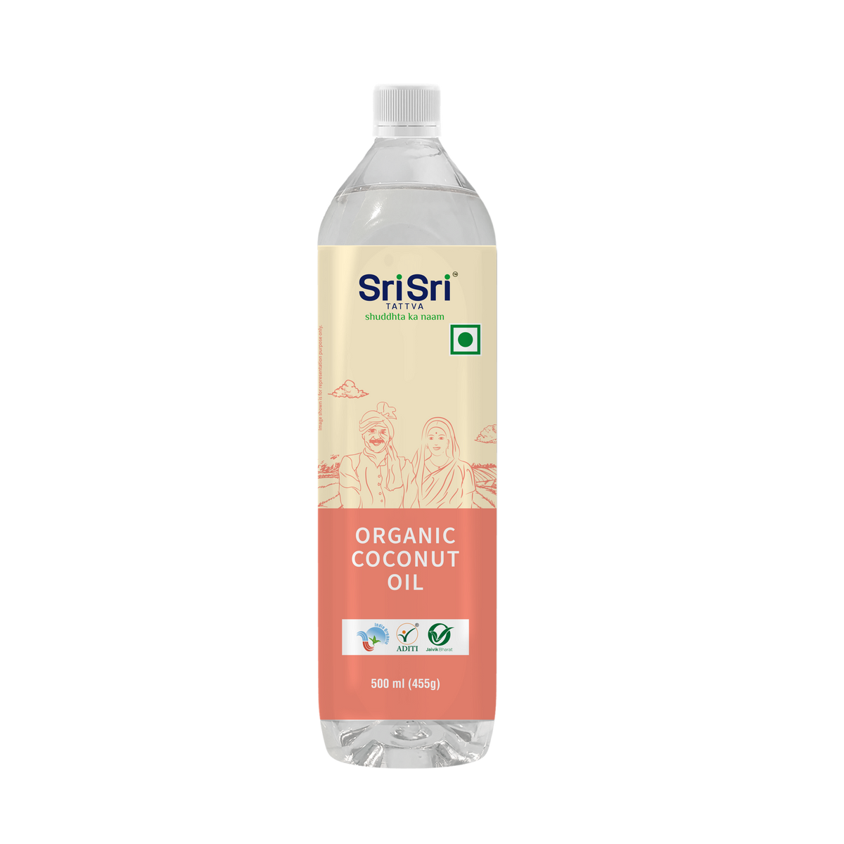 Sri Sri Tattva Organic Coconut Oil Bottle - Cold Pressed | Unrefined | 500 ml