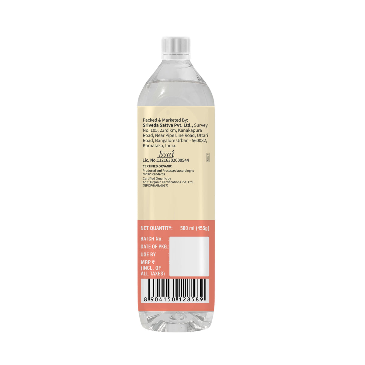 Sri Sri Tattva Organic Coconut Oil Bottle - Cold Pressed | Unrefined | 500 ml