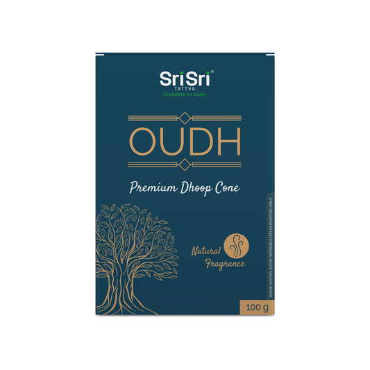 Sri Sri Tattva Premium Oudh Dhoop Cone For Pooja | Fragrances – Natural Oudh | 100 g
