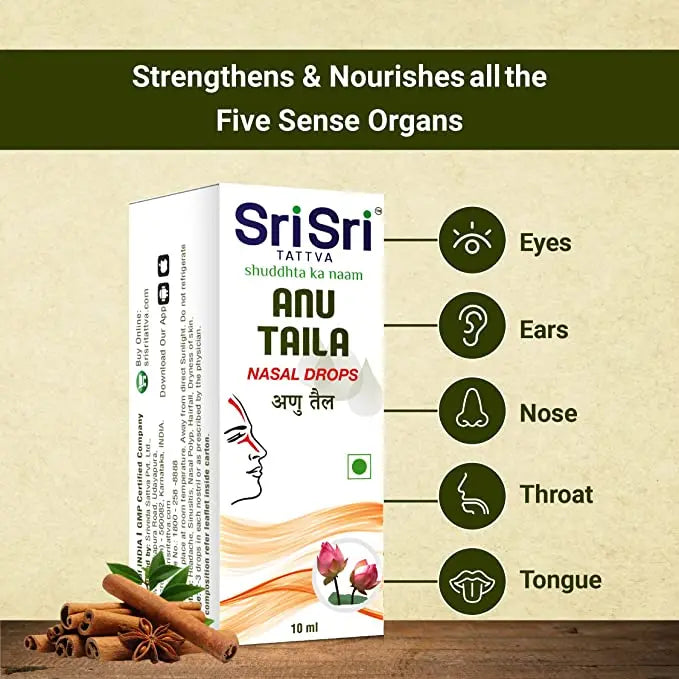 Sri Sri Tattva Anu Taila - Nasal Drop, 10 ml