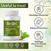 Sri Sri Tattva Ashwagandha - Stress Relief | Balances Nervous System | Promotes Quality Sleep | Restores Energy & Strength | 60 Tabs, 500 mg