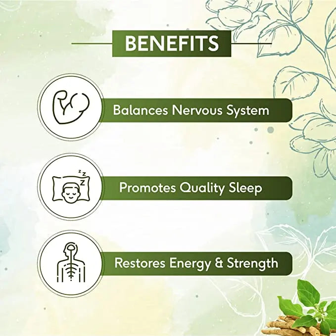 Sri Sri Tattva Ashwagandha - Stress Relief | Balances Nervous System | Promotes Quality Sleep | Restores Energy & Strength | 60 Tabs, 500 mg