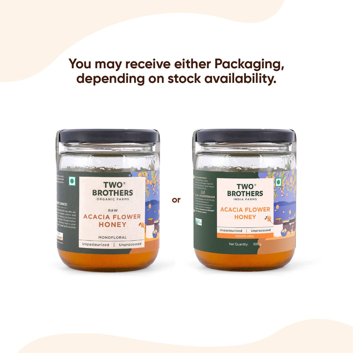 Two Brothers Organic Farms Acacia Honey, Raw Mono-floral Unfiltered