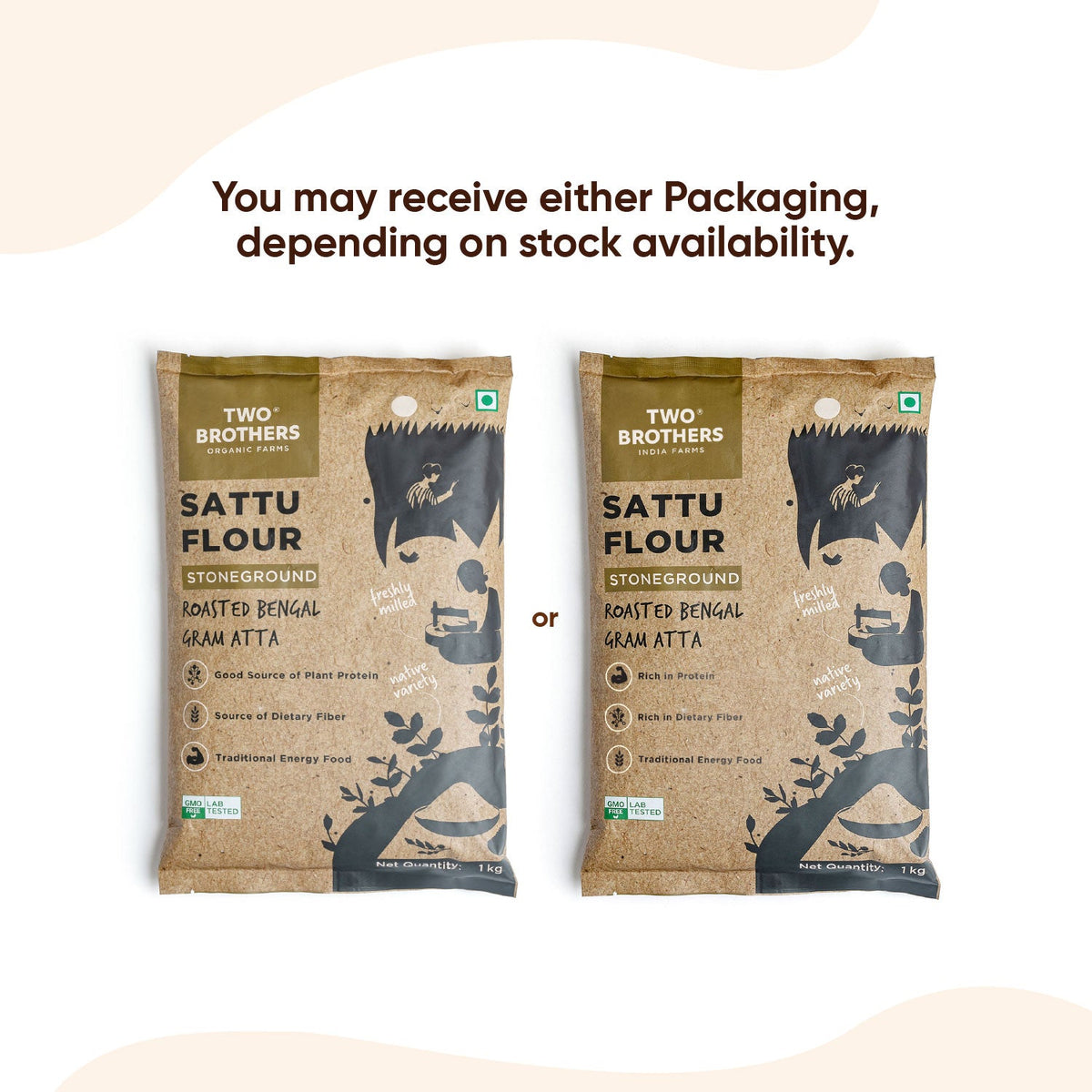 Two Brothers Organic Farms Sattu Atta, Stoneground