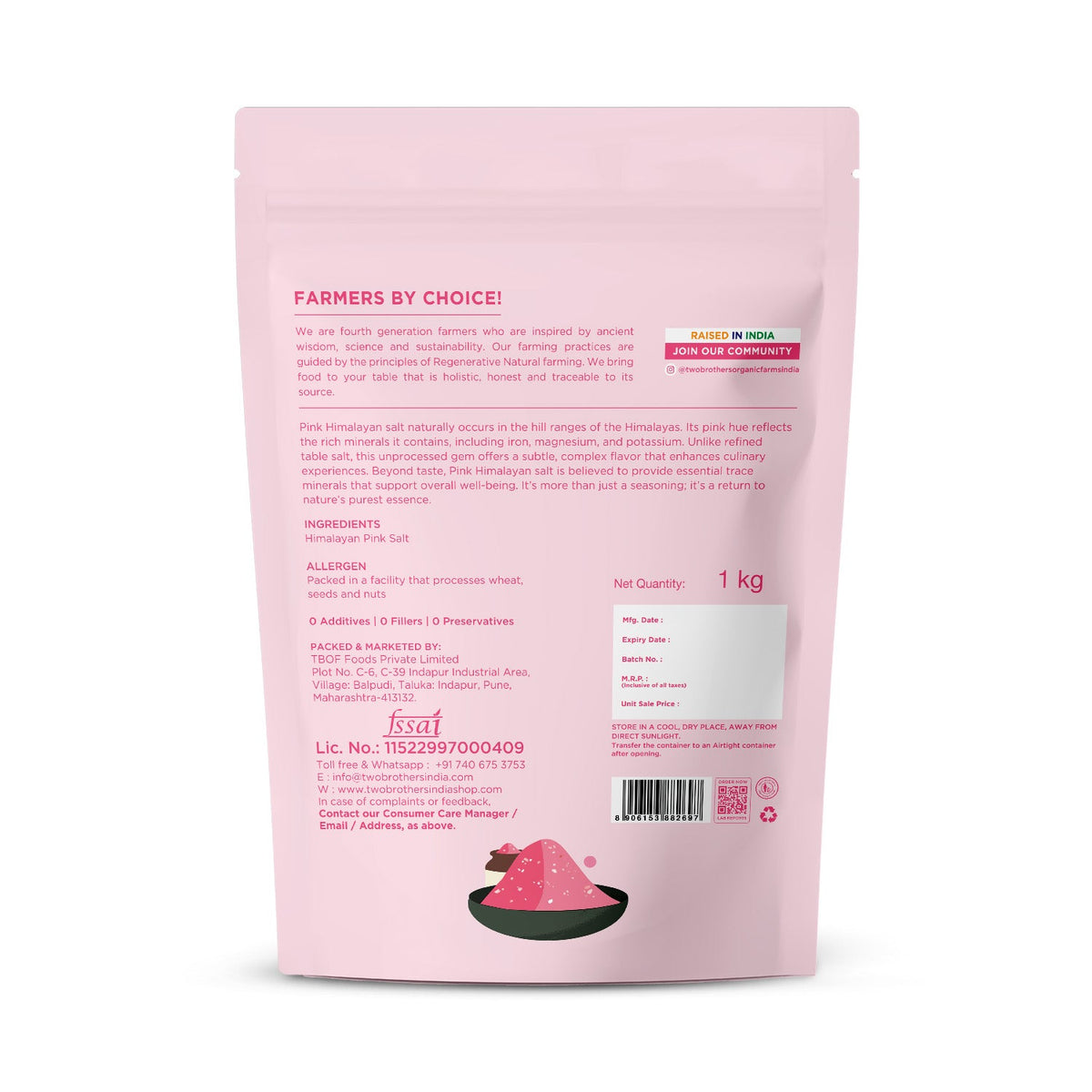 Two Brothers Organic Farms Pink Himalayan Rock Salt