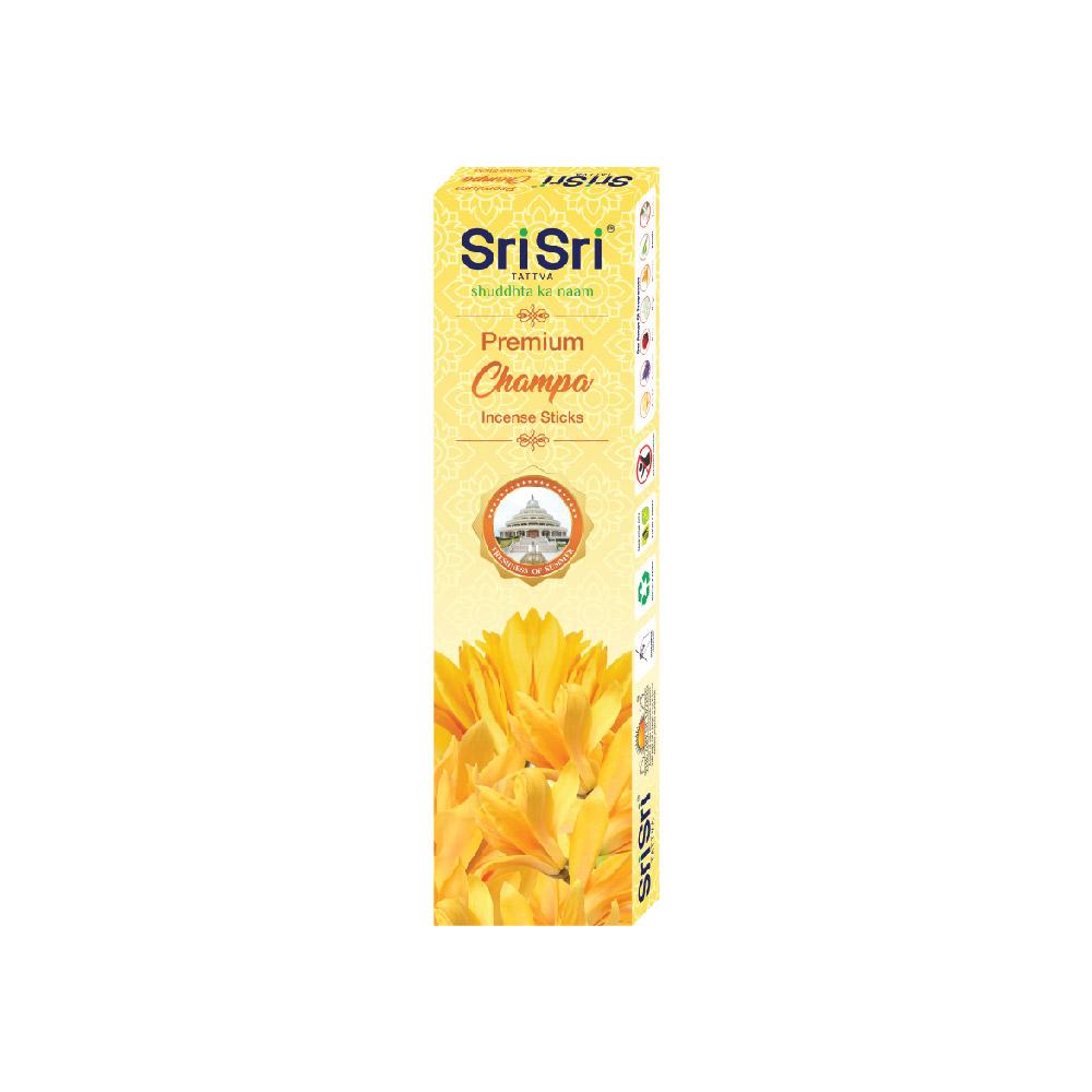 Sri Sri Tattva Premium Champa Incense Sticks For Pooja | 55 Agarbatti Sticks | Fragrances – Natural Champa | 100 g
