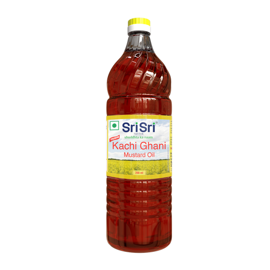Sri Sri Tattva Premium Kachi Ghani Mustard Oil Bottle, 200 ml