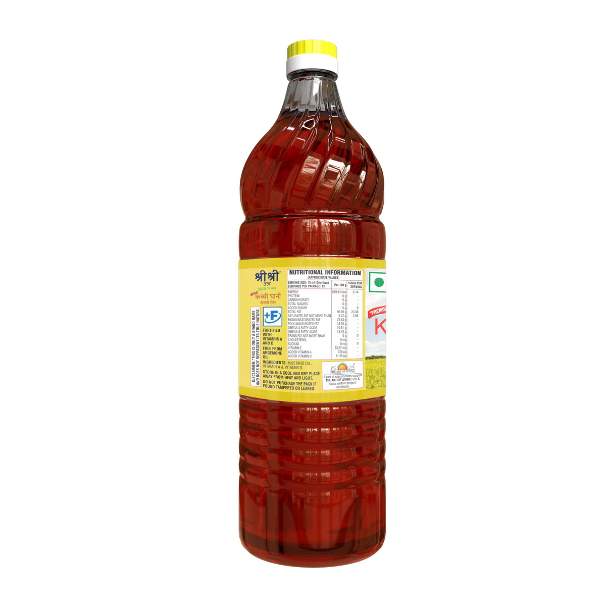 Sri Sri Tattva Premium Kachi Ghani Mustard Oil Bottle, 200 ml