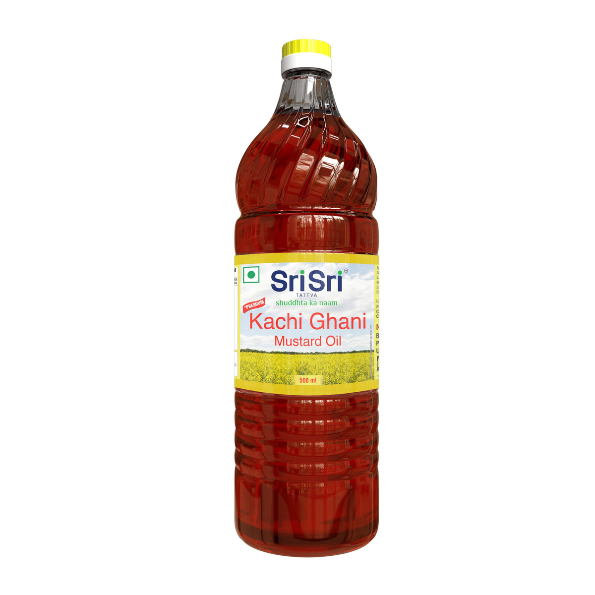 Sri Sri Tattva Premium Kachi Ghani Mustard Oil Bottle, 500 ml