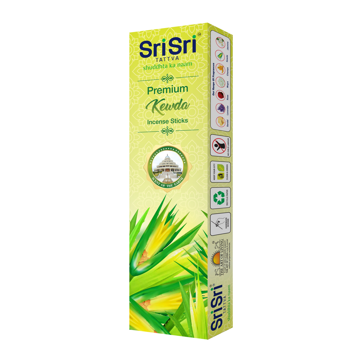 Sri Sri Tattva Premium Kewda Incense Sticks For Pooja | 55 Agarbatti Sticks | Fragrances – Natural Kewda | 100 g