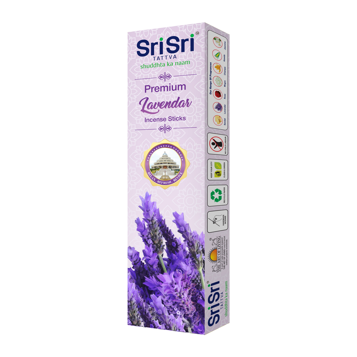 Sri Sri Tattva Premium Lavendar Incense Sticks For Pooja | 55 Agarbatti Sticks | Fragrances – Natural Lavendar | 100 g